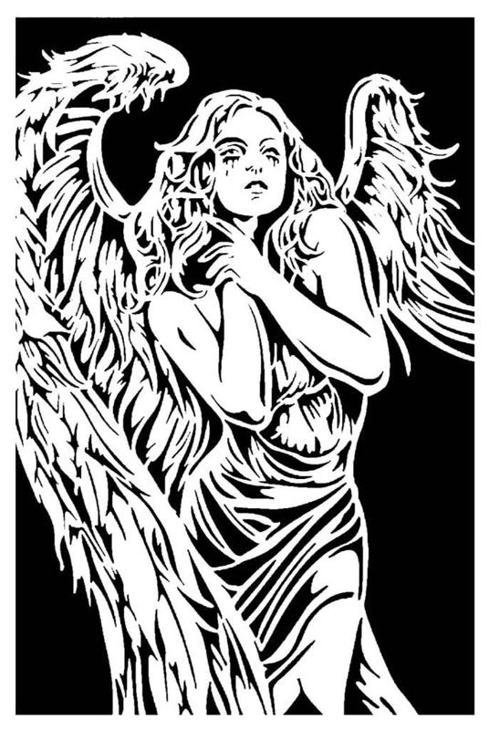 Angel girl stencil 7