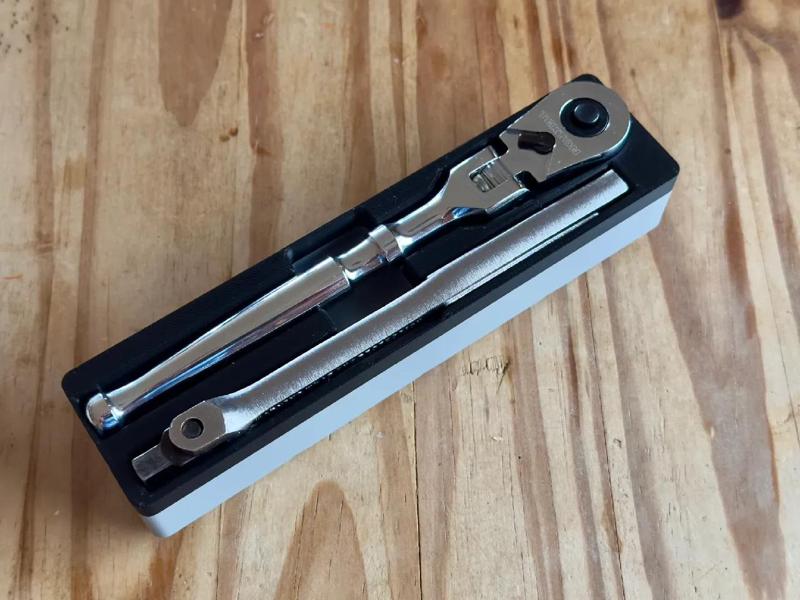 Tekton 1/4" Adjustable Ratchet w/ Craftsman breaker bar - Gridfinity 4x1   