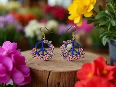 Peace flowers earrings
