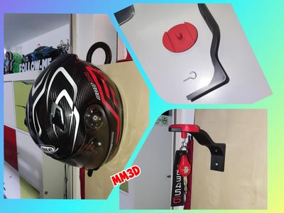 Wall-Mounted Helmet and Key Holder