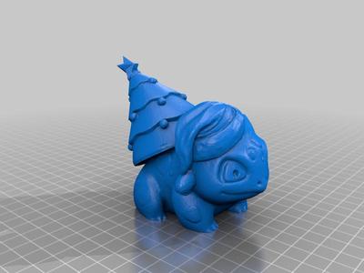 Christmas Bulbasaur with Hat (NO ORNAMENT)