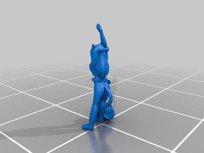 Catgirl mecha-warrior in 6mm scale