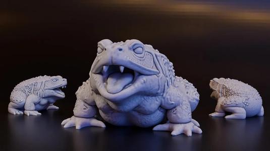 Giant Fanged Toad 50mm & 25mm baseplates (DND / TTRPG)   