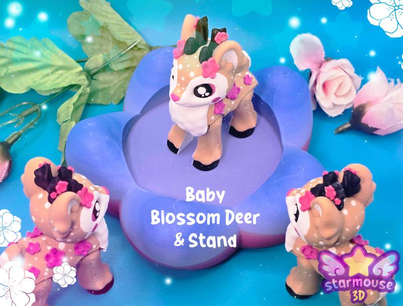 Baby Blossom Deer + Petal Stand