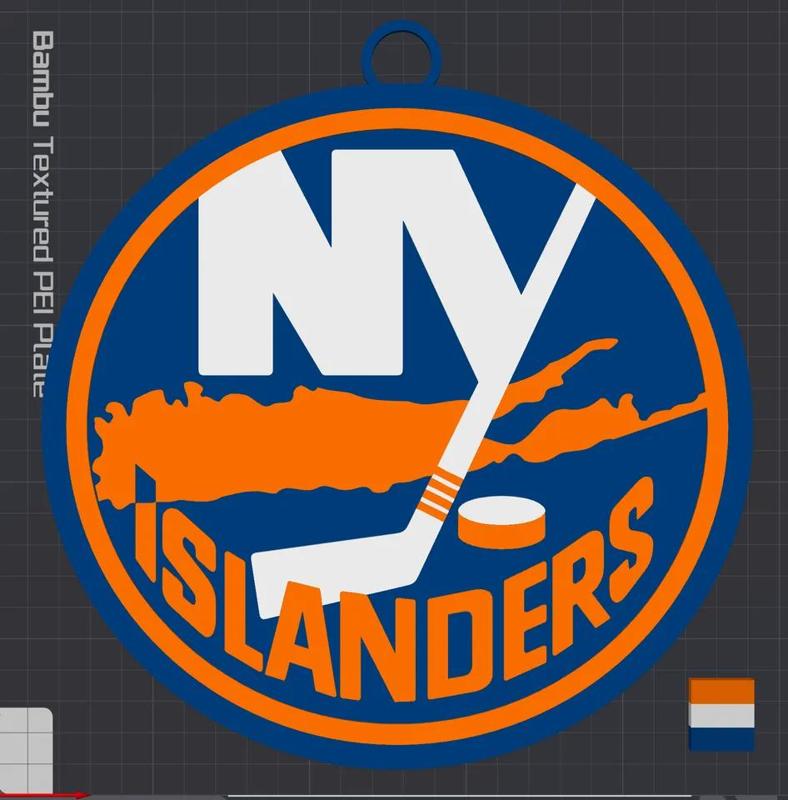 New York Islanders Oversized Necklace Logo   