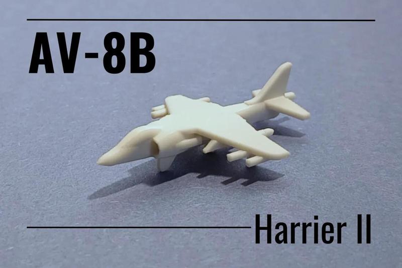 AV-8B Harrier II print-in-place micro jet fighter   