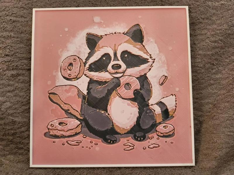 Raccoon with the donuts - HueForge   