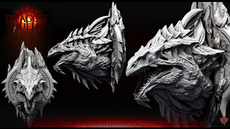White Dragon (Mounted Head 1 of 5 prismatic dragons)(4 sizes)