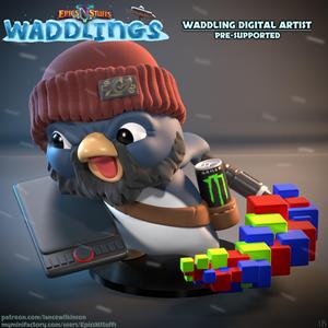 Waddling Digital Artist 1B Miniature - Pre-Supported