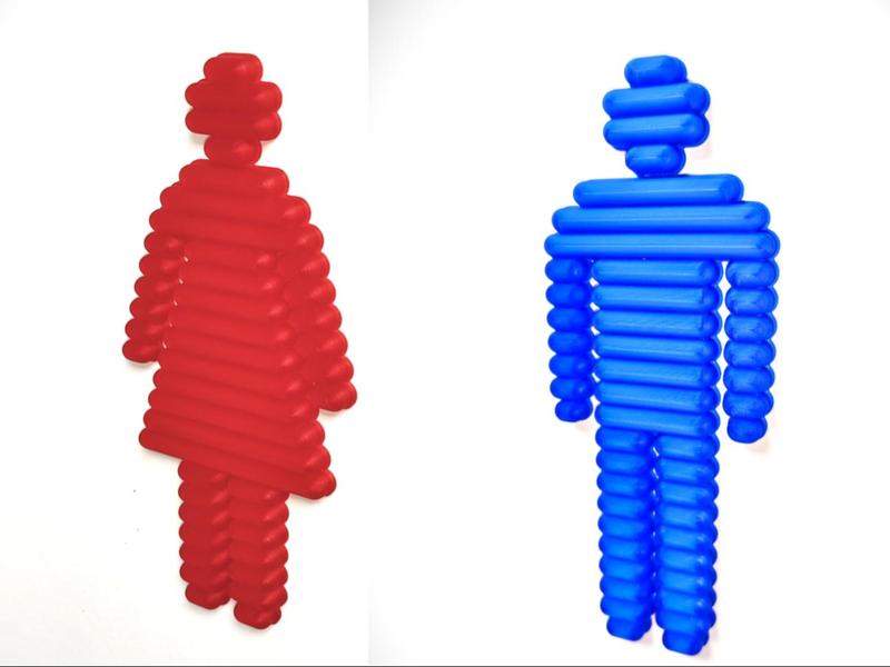 Layered Restroom Signs Women/Men