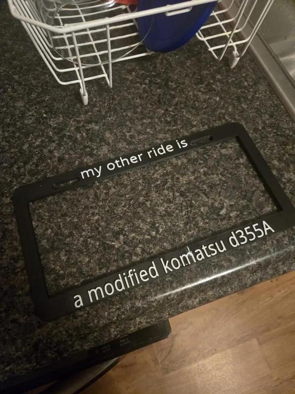 (kill)dozer license plate frame   