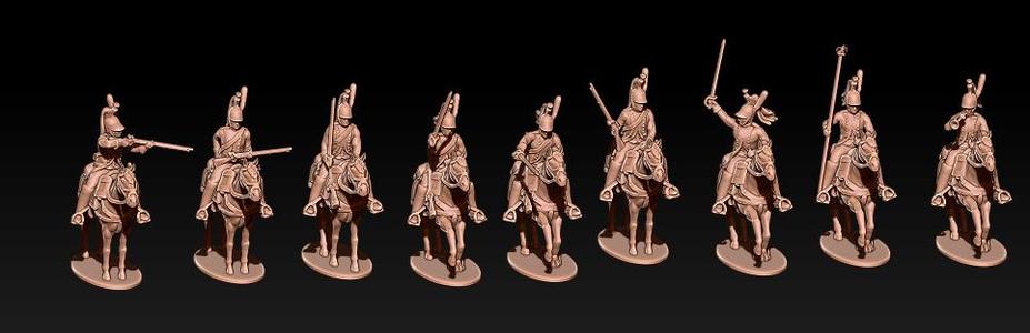 napoleonic french dragoons mounted