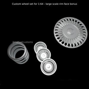 Custom wheel set for 1:64 - large scale rim face bonus