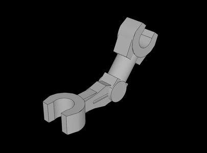 Lego Compatible (87568.dat) Minifig Mechanical Arm Bent with Clips at 90 Degrees   