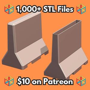 Concrete Road Divider Shaped Bookend with Optional Secret Compartment MineeForm FDM 3D Print STL File   