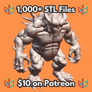 28mm DND Fire Demon with Spiky Armor MineeForm FDM 3D Print STL File   