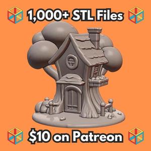 Fairy Garden Treehouse with Cozy Windows and Chimney for Garden Decor MineeForm FDM 3D Print STL File   