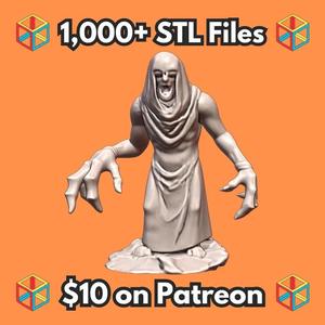 28mm DND Cursed Ghost with Clawing Hands Fantasy Miniature MineeForm FDM 3D Print STL File   