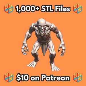 28mm DND Terrifying Zombie with Gnarled Hands Fantasy Mini MineeForm FDM 3D Print STL File   