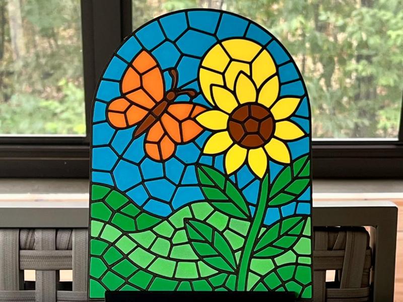 Sunflower & Butterfly Mosaic Puzzle