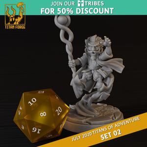 Gnome Male Wizard - RPG Hero Character D&D 5e - Titans of Adventure Set 02