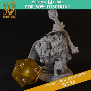 Dwarf Male Druid  - RPG Hero Character D&D 5e - Titans of Adventure Set 14