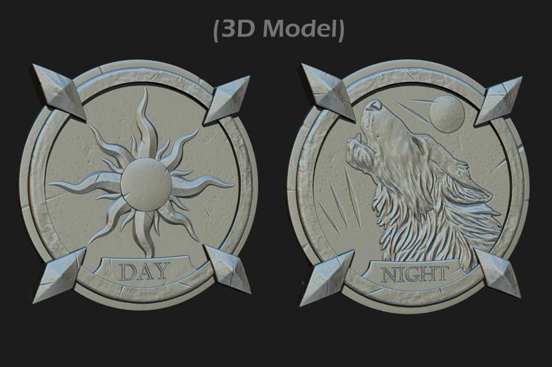 Day and Night Flip Token for Magic: the Gathering