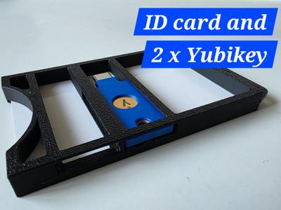 ID card with 2xYubikey holder
