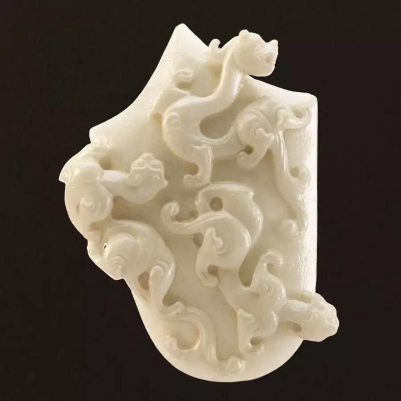 Chi Dragon ancient jade carving