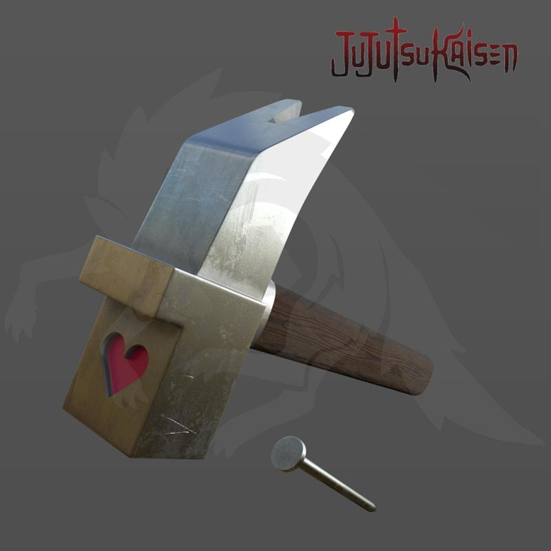 NOBARA KUGISAKI HAMMER JUJUTSU KAISEN FOR COSPLAY 3D MODEL