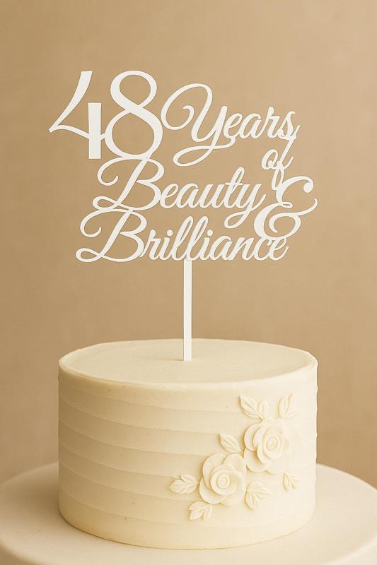 48 Years of Beauty & Brilliance Cake Topper
