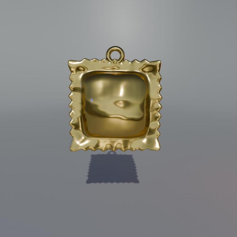 Ravioli pasta pendant realistic style