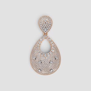 3D Cad jewelry design of Lady diamond Necklace with Gem stone