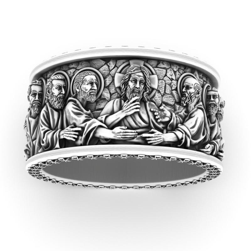 Jesus Christ and the Twelve Apostles Christian Ring