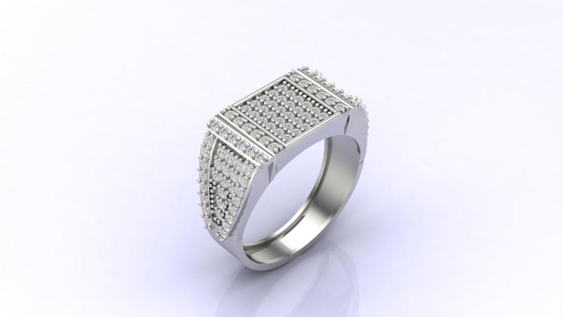 Gents Ring Print Ready STL 3DM Gents Rings Diamond Men Ring 3D print model
