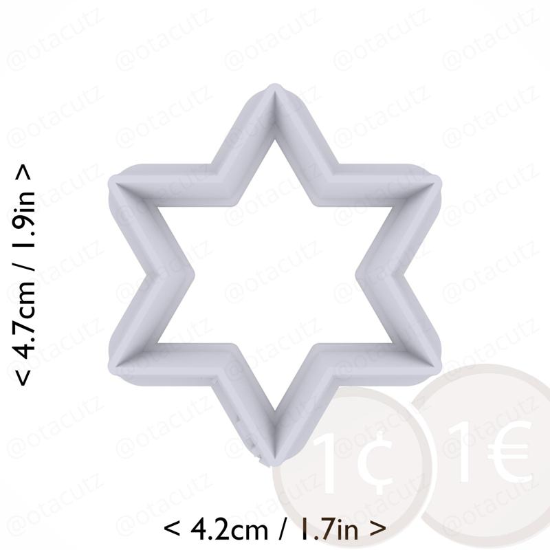 Hexagram Cookie Cutter 1.5in / 3.8cm