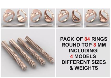 signet Ring Base 8mm top in All sizes 156-MWCG 3D Model Collection