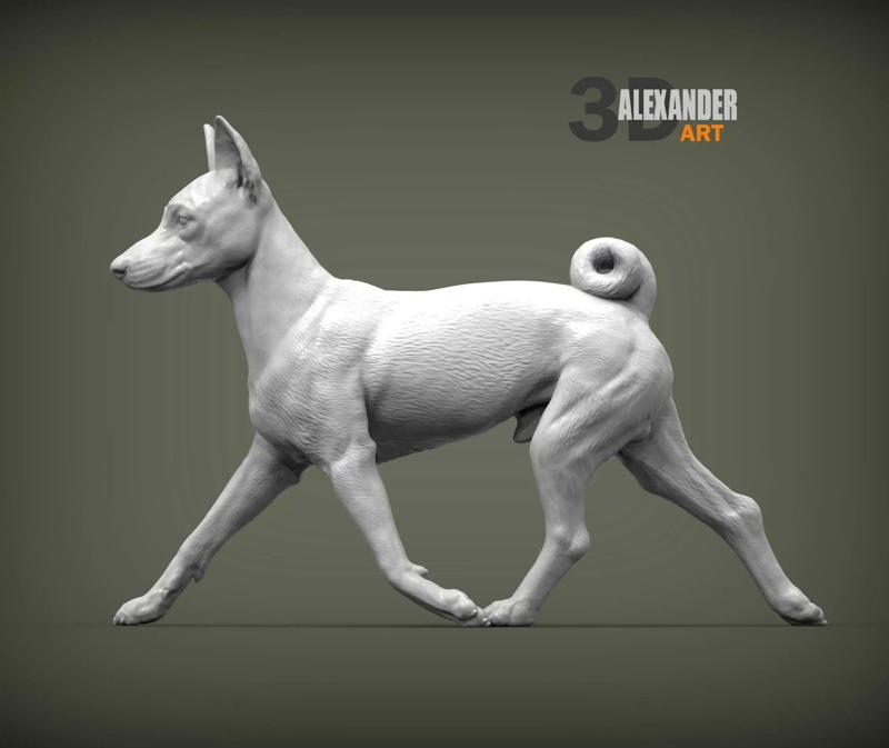 basenji runs 3D print model