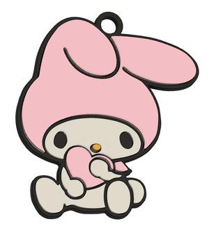 My Melody Heart Keychain