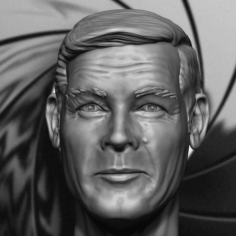 Roger Moore 3d printable portrait