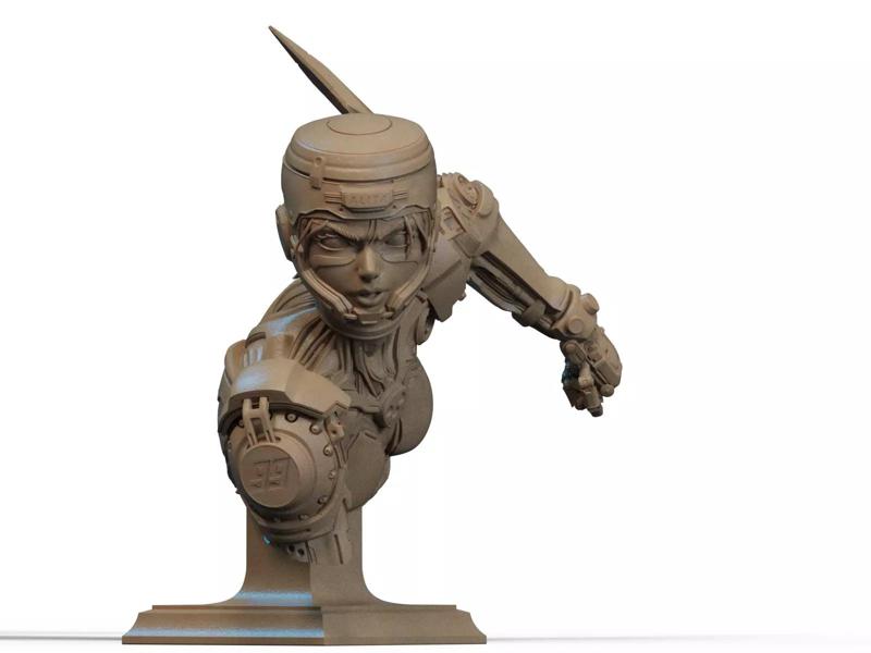 Alita Bust 3D Print