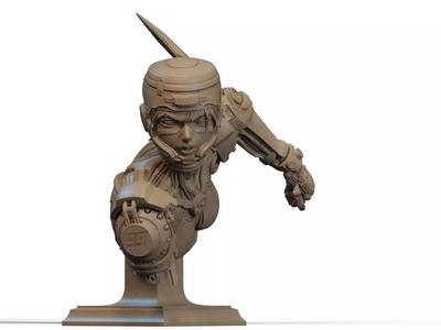 Alita Bust 3D Print