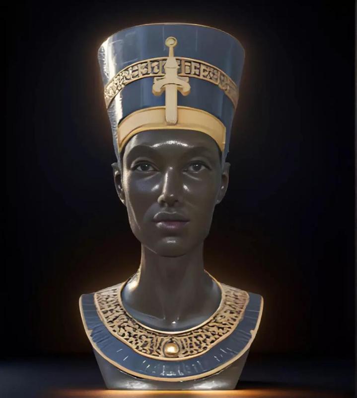 Queen Nefertiti Head Bust 3D Model STLPrintable Ancient Egyptian