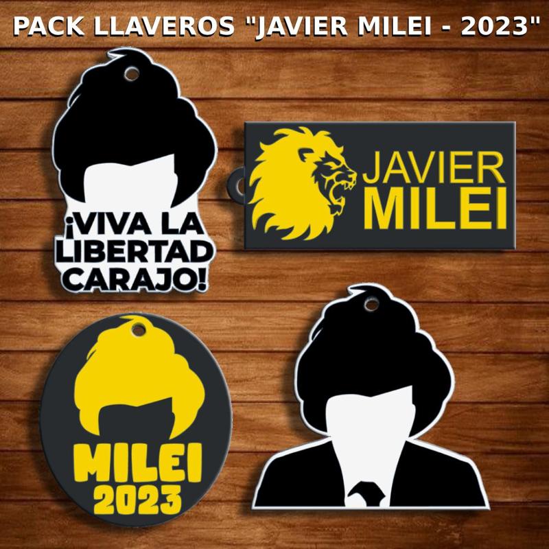 PACK 4 KEY CHAINS " JAVIER MILEI - ARGENTINA 2023 " / KEY CHAIN