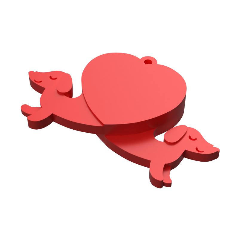 🐶KEY RING TYPE BRICK DACHSHUND COUPLE