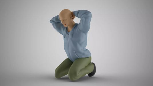 Man with Hands Behind his Neck