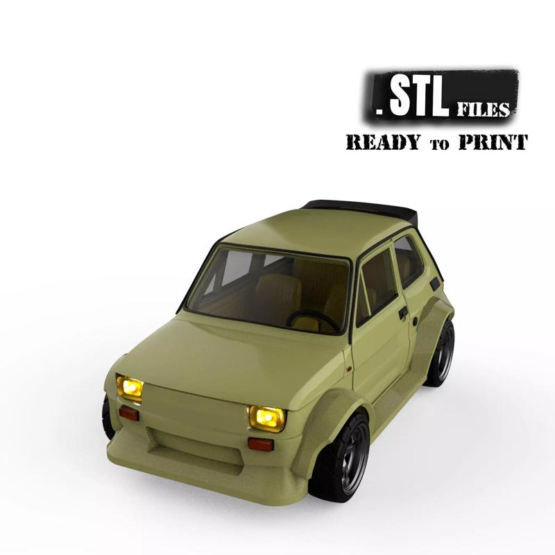 3D printable STL Polski Maluch 126p Wide body tuning