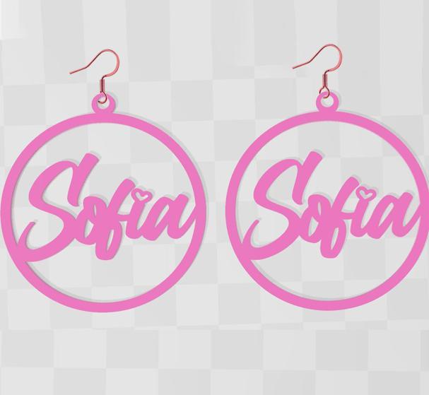 Earrings with personalized name (Sofia)