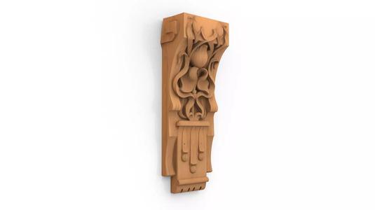 Decorative Bracket carved classic cnc 3d printing 04