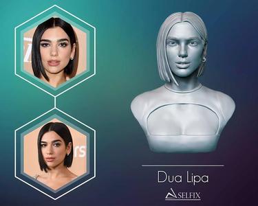 Dua Lipa portrait sculpture